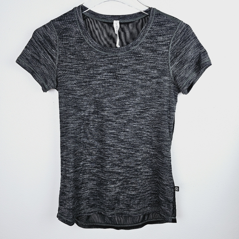 Lululemon Heather Black & Gray Back Sheet Tshirt